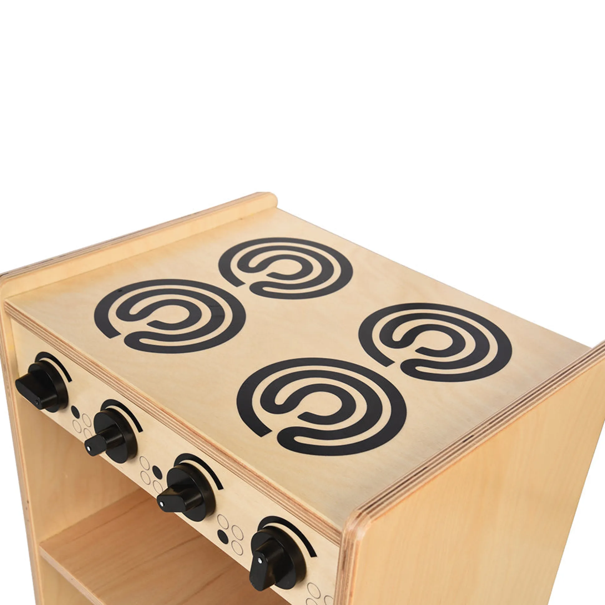 Safe-Play Eco-Friendly Wooden Toddler Kitchen Stove