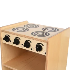 Safe-Play Eco-Friendly Wooden Toddler Kitchen Stove