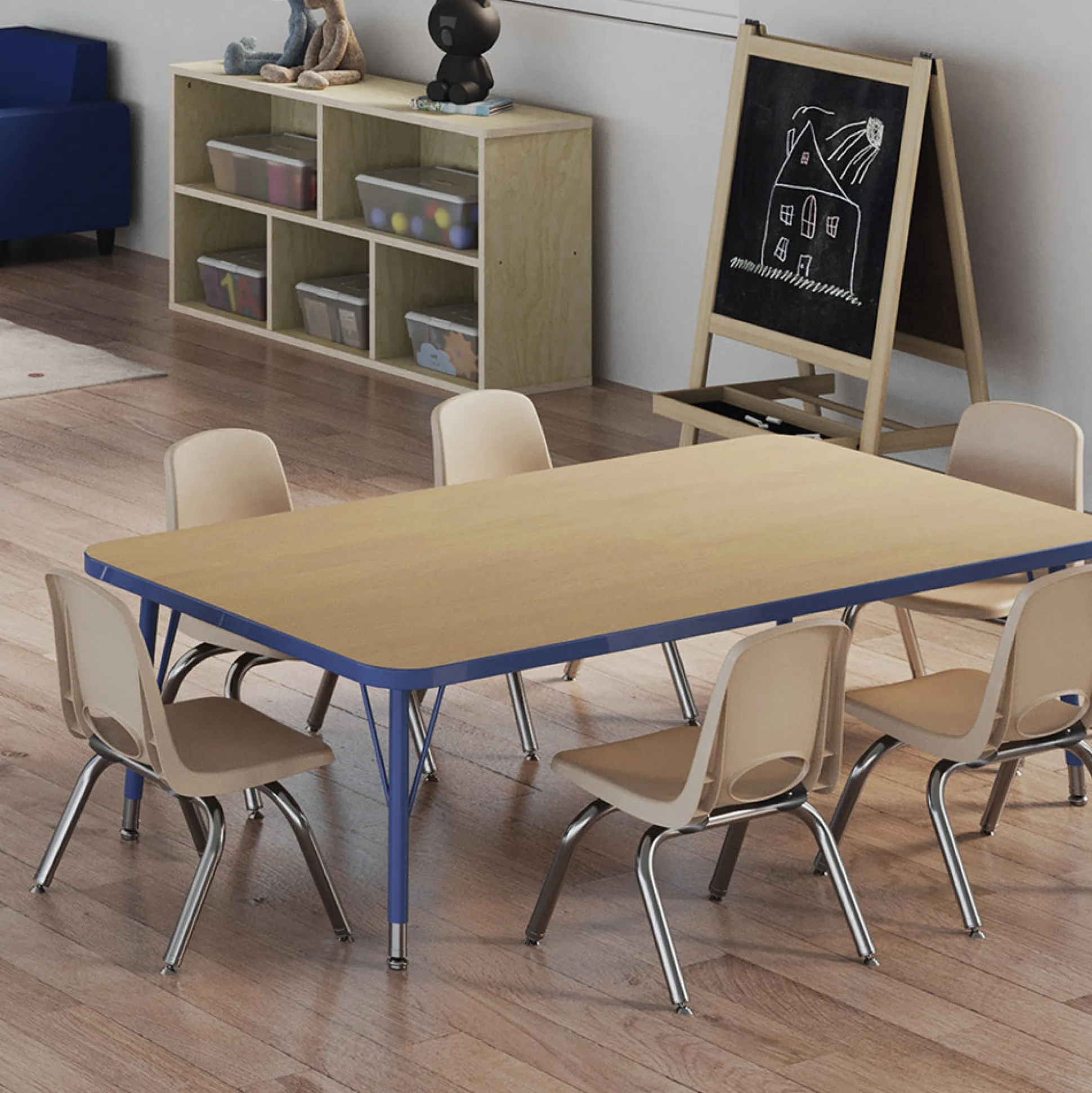 12" Sand Stack Chairs 2-Piece Set | Durable, No-Snag Classroom Seating