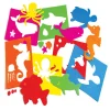 Sea Animals-Themed Plastic Art Stencils Set | 6-Piece Washable Drawing Templates