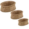 Seagrass Oval Storage Baskets, Set of 3
