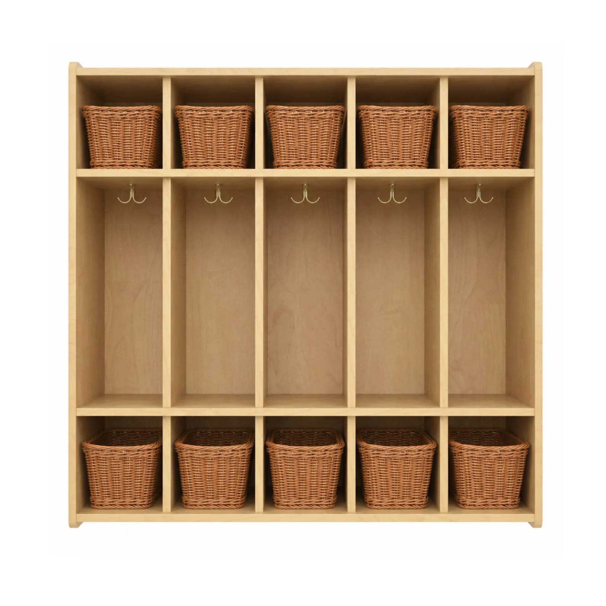5-Section Preschool Locker & Basket Organization Center