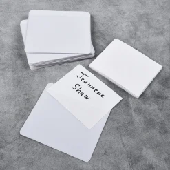 Self-Adhesive Labeling Pockets | 25 Clear Pockets with Inserts for Classroom & Storage Organization