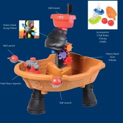 Sensory Voyage Sand & Water Table – Indoor/Outdoor Ship-Themed Water Play Table for Toddlers 18+ Months