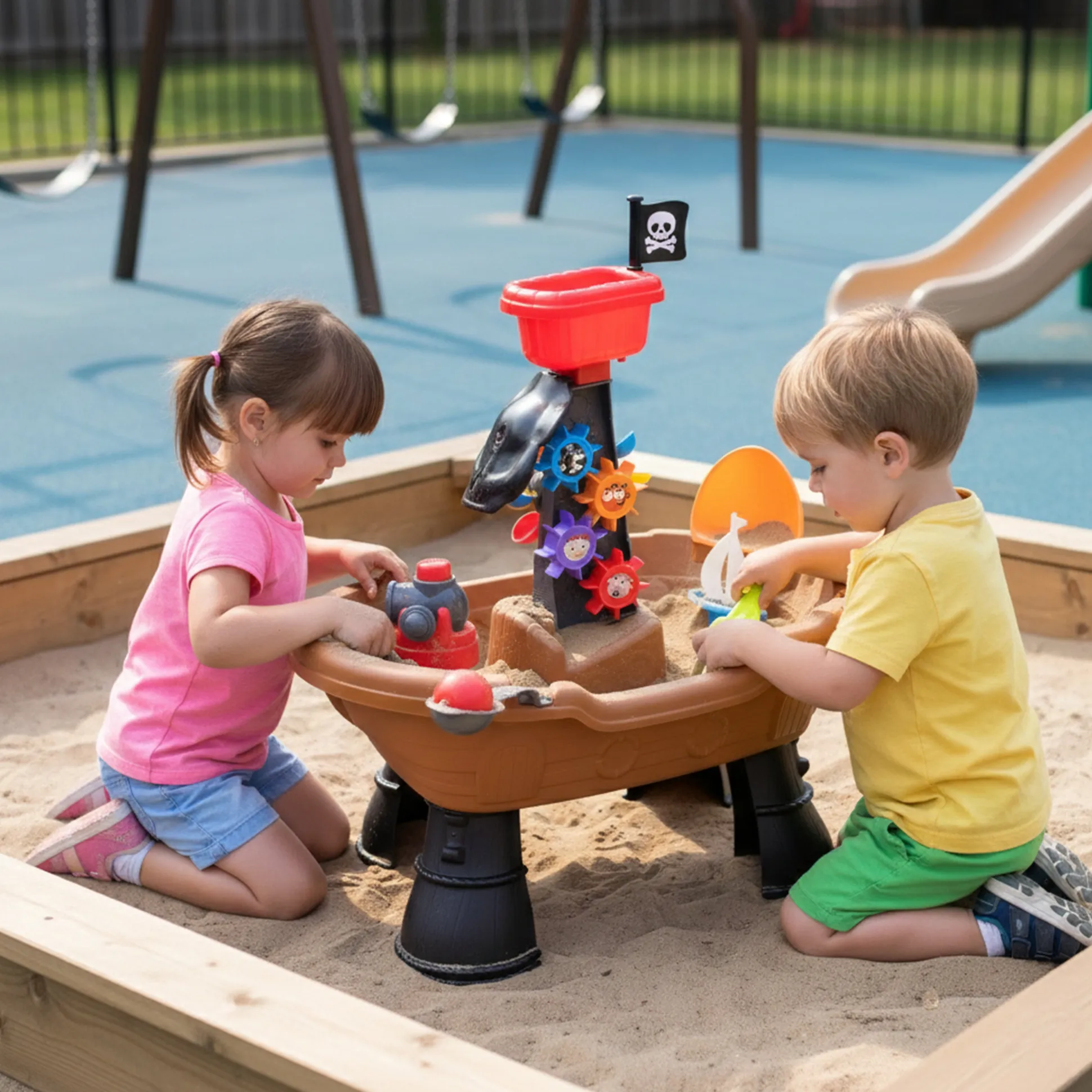 Sensory Voyage Sand & Water Table – Indoor/Outdoor Ship-Themed Water Play Table for Toddlers 18+ Months