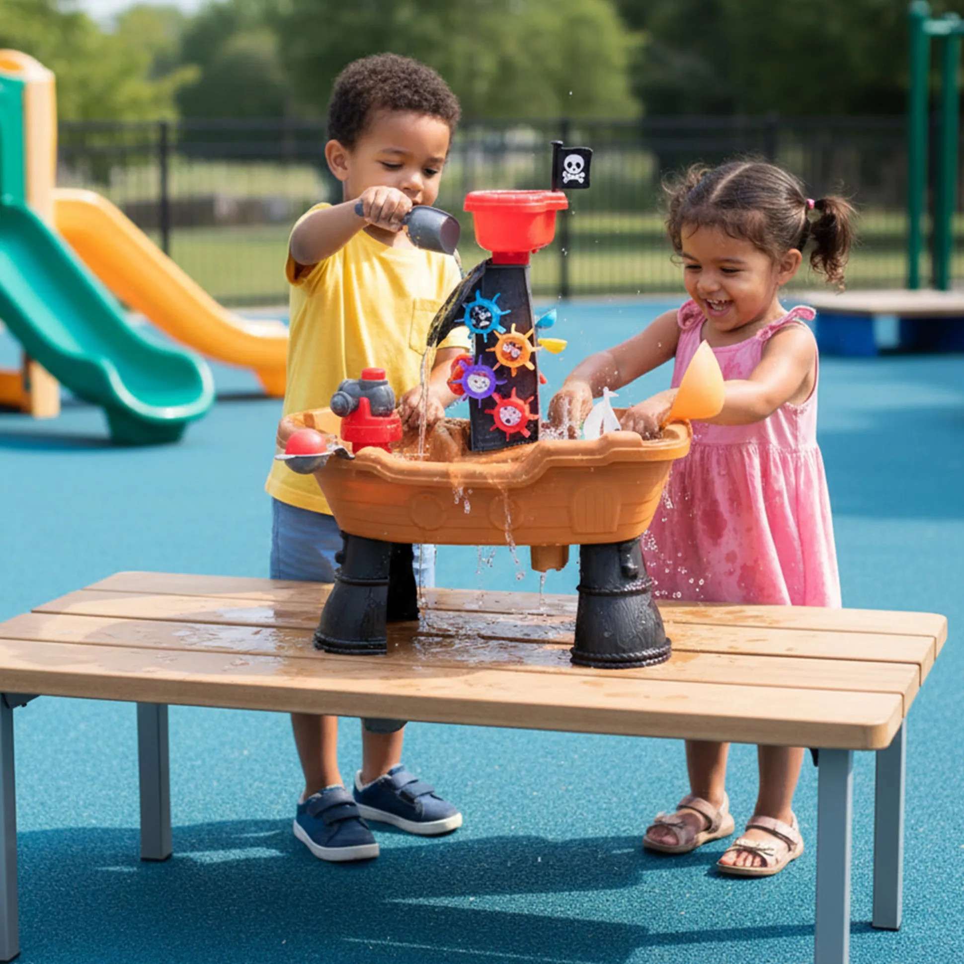 Sensory Voyage Sand & Water Table – Indoor/Outdoor Ship-Themed Water Play Table for Toddlers 18+ Months