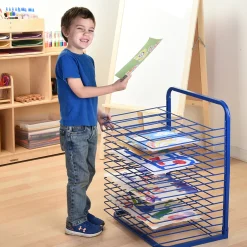 15-Shelf Sturdy Paint Classroom Drying Rack | Sturdy Powder-Coated Wire | Free-Standing