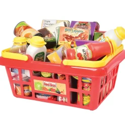 Shopping Basket with Play Food | 23-Piece Pretend Grocery Set