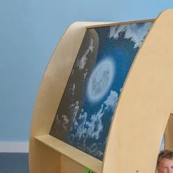 Sky View Sanctuary Reading Nook | Biophilic Quiet Space with Shelving for Early Learning Classrooms