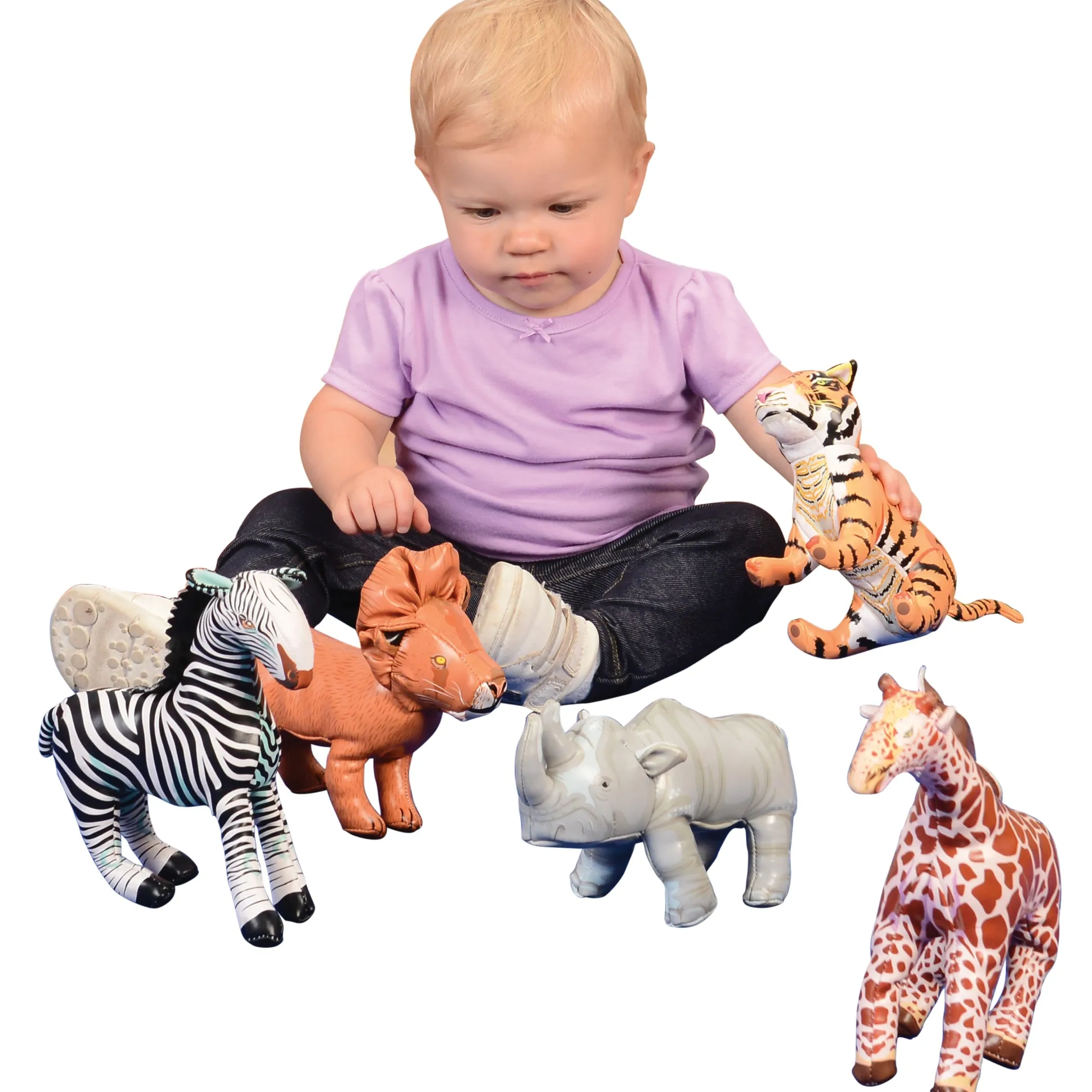 Soft Jungle Animals Set | 6-Piece Vinyl Safari Figures | All Ages