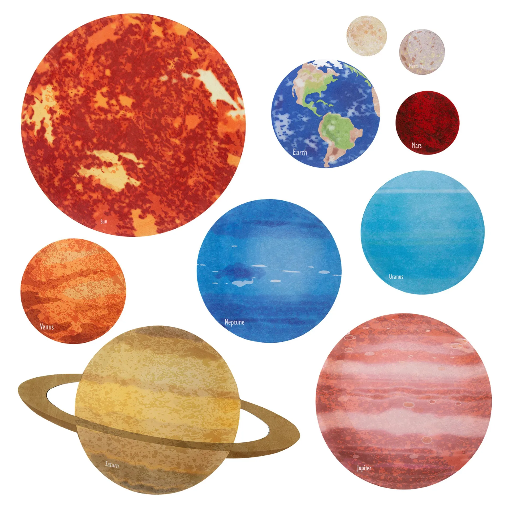 Solar System Floor Mats for Kids – 10-Piece Indoor/Outdoor Space-Themed Seating Set with Non-Slip Rubber Backing & Labeled Planets