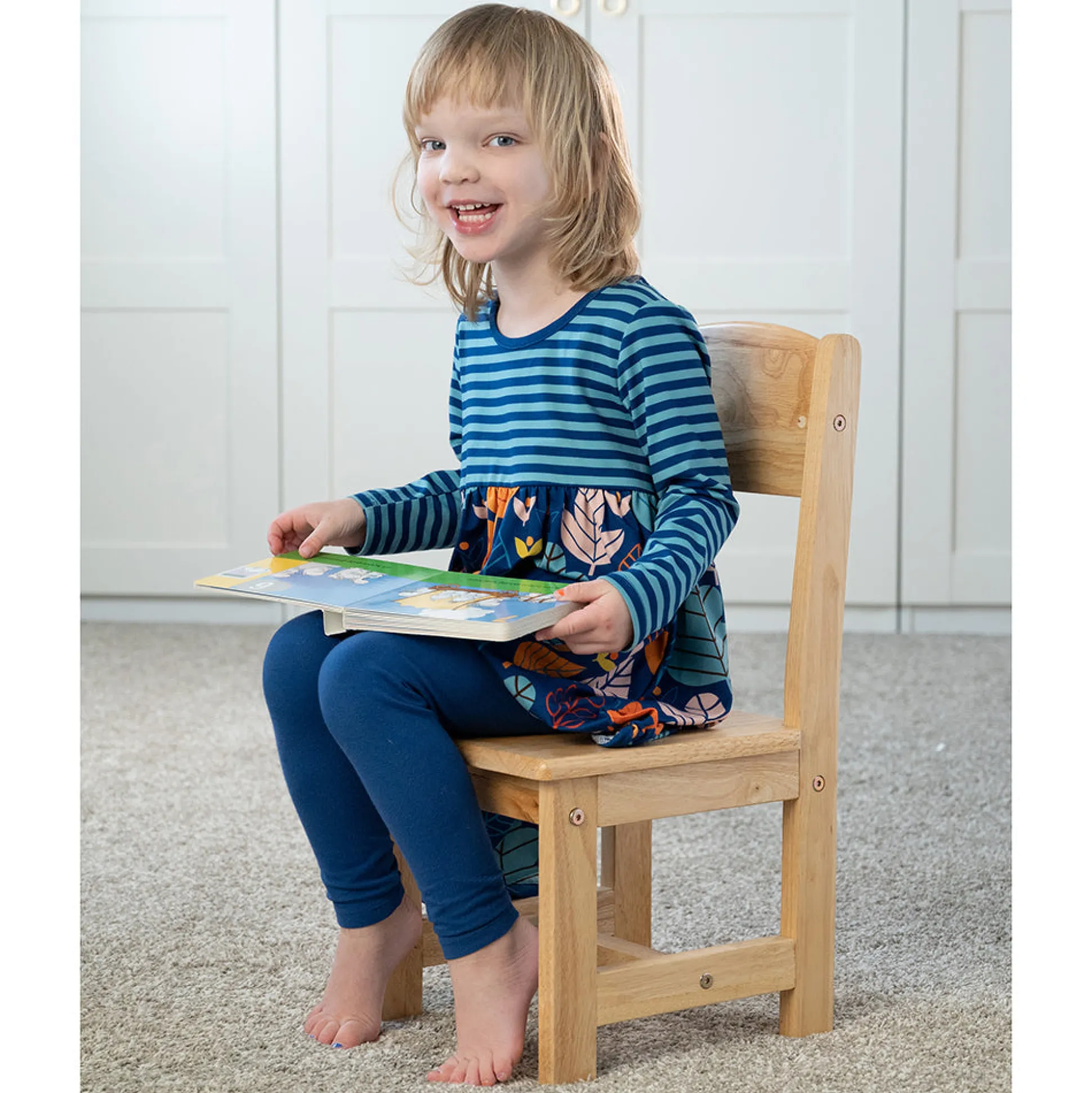 Solid Hardwood Child-Sized Chair | 10" Seat Height, Durable & Safe Classroom Seating