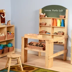 Solid Wood Easy-Shop Market Stall with Chalkboard Marquee