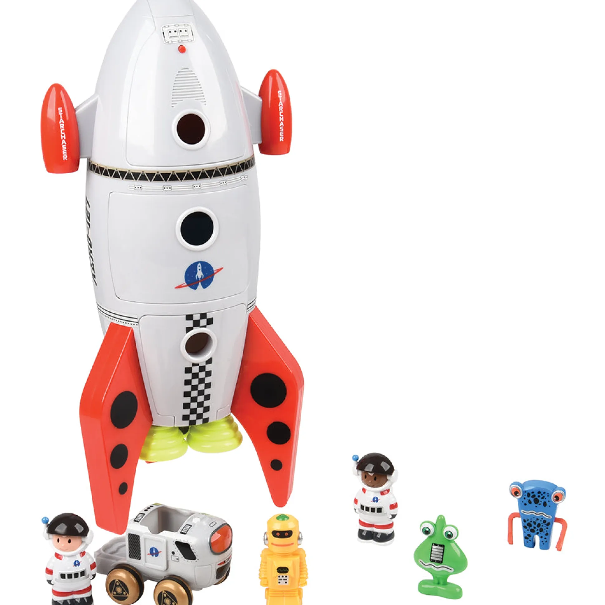 Space Mission Rocket Ship Playset with Sounds | 7-Piece Astronaut & Alien Adventure Set