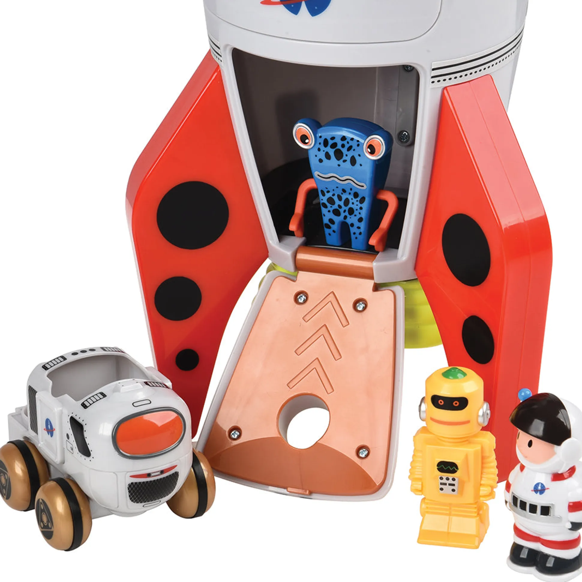 Space Mission Rocket Ship Playset with Sounds | 7-Piece Astronaut & Alien Adventure Set