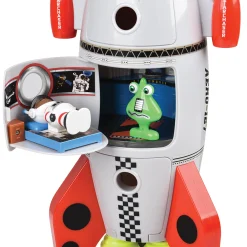Space Mission Rocket Ship Playset with Sounds | 7-Piece Astronaut & Alien Adventure Set