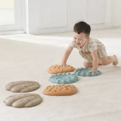 Squishy Tactile Shells Sensory Stepping Set | Textured Balance & Foot Therapy Stones with Multiple Firmness Levels
