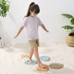 Squishy Tactile Shells Sensory Stepping Set | Textured Balance & Foot Therapy Stones with Multiple Firmness Levels