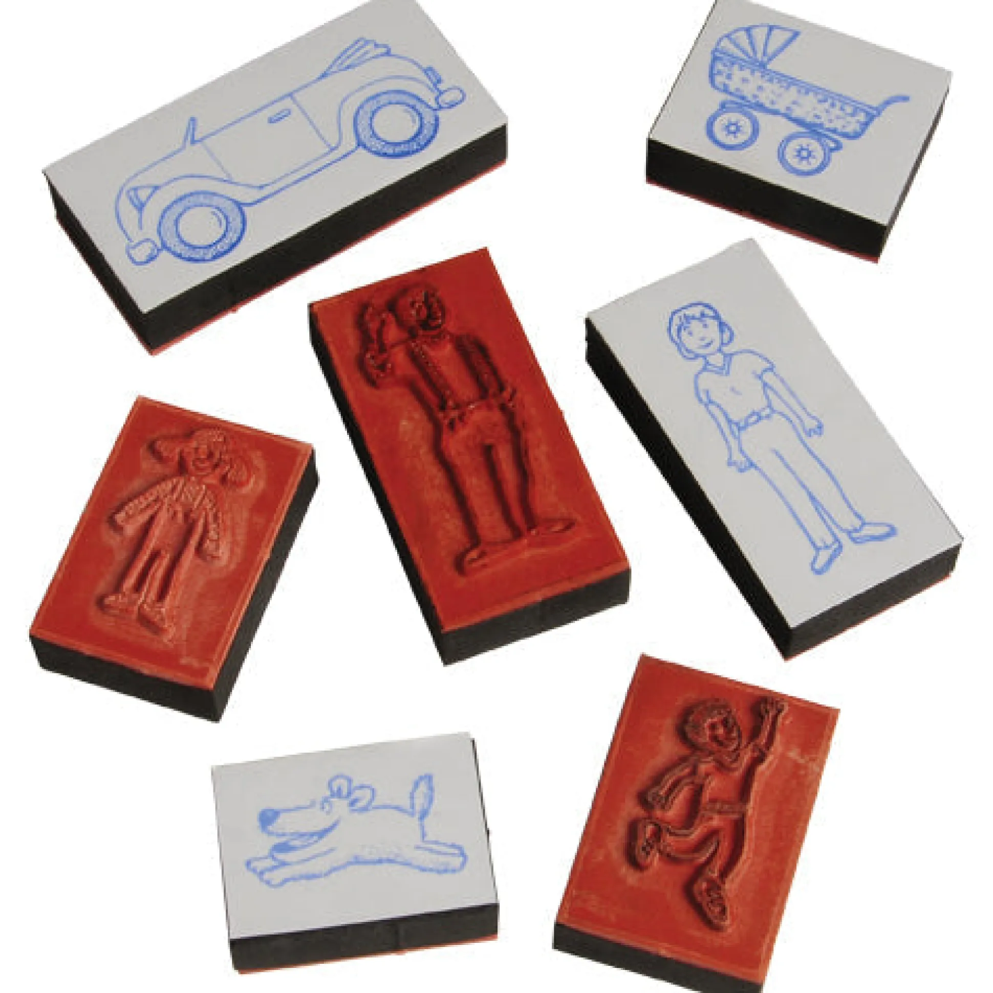 Stamp-A-Story Creative Rubber Stamp Set | 33 Stamps, Ink Pad & Colored Pencils