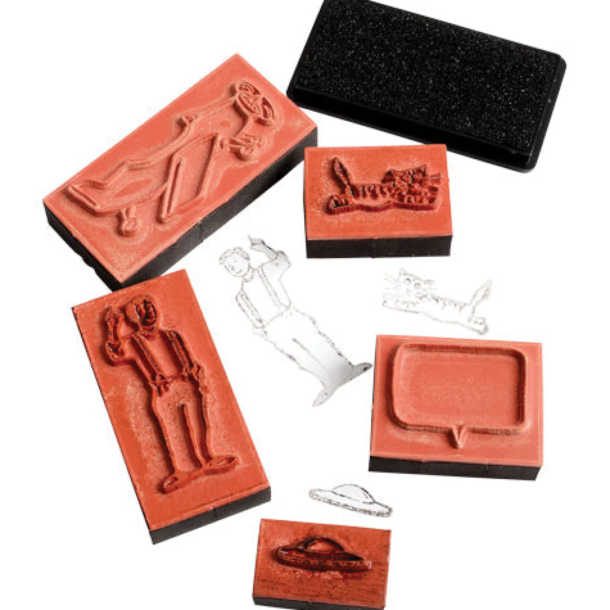 Stamp-A-Story Creative Rubber Stamp Set | 33 Stamps, Ink Pad & Colored Pencils