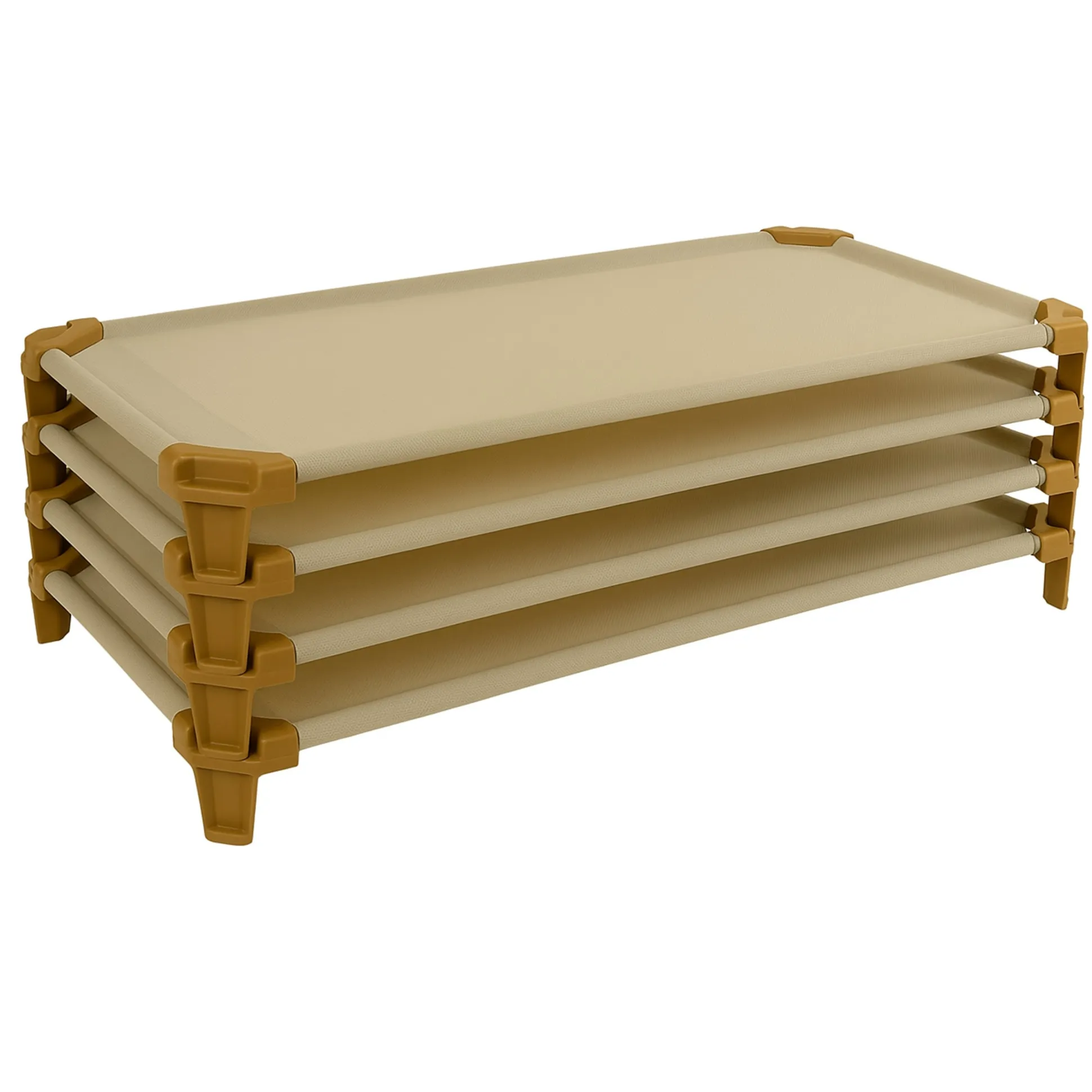 Standard Stackable Cot Bundle | Set of 4 Durable Preschool Nap Cots for Classroom & Daycare