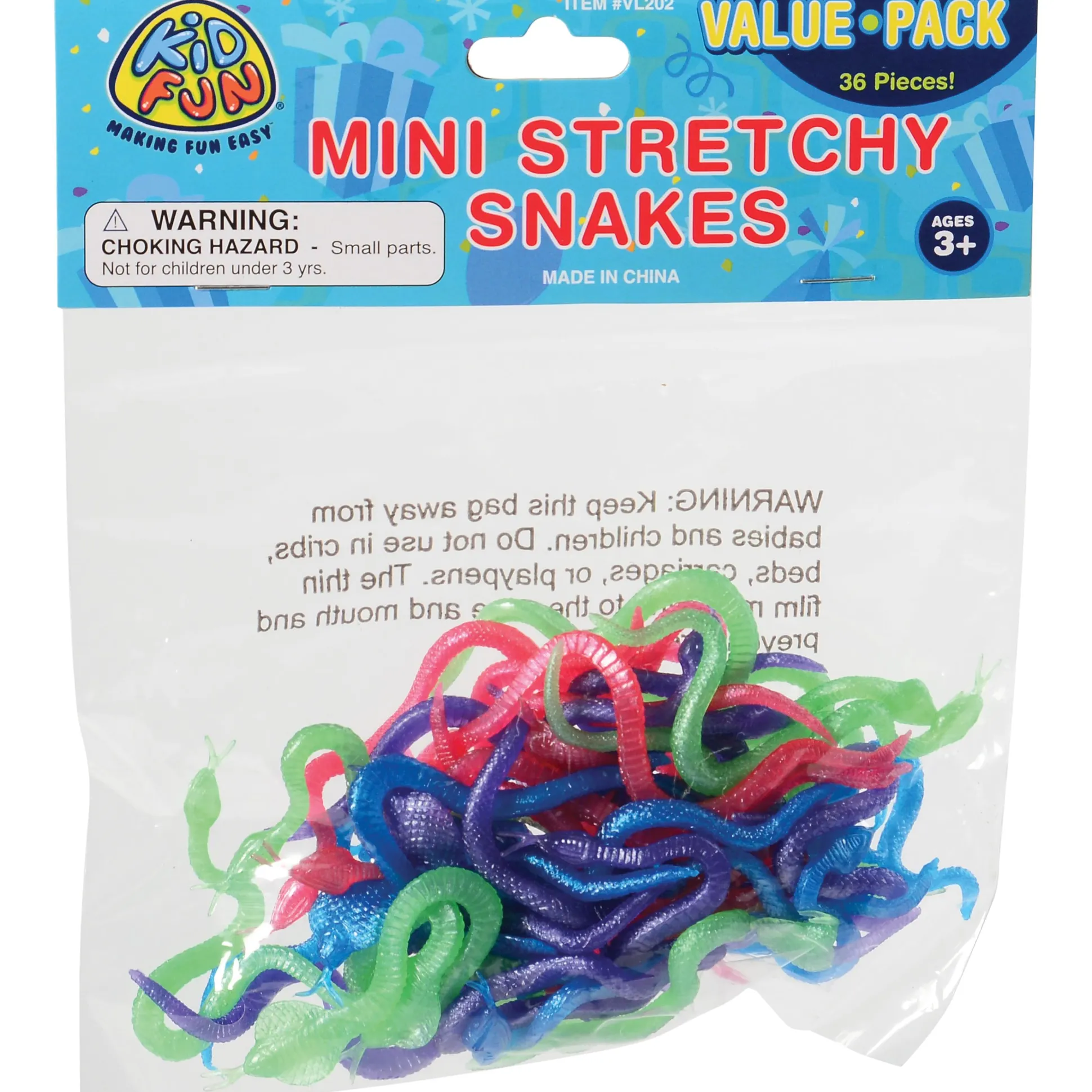 3 1/2" Stretchy Snake Fidgets – 36 Pieces