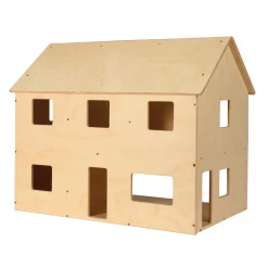 Sturdy Baltic Birch Wooden Dollhouse | Open-Ended Play for Ages 3+