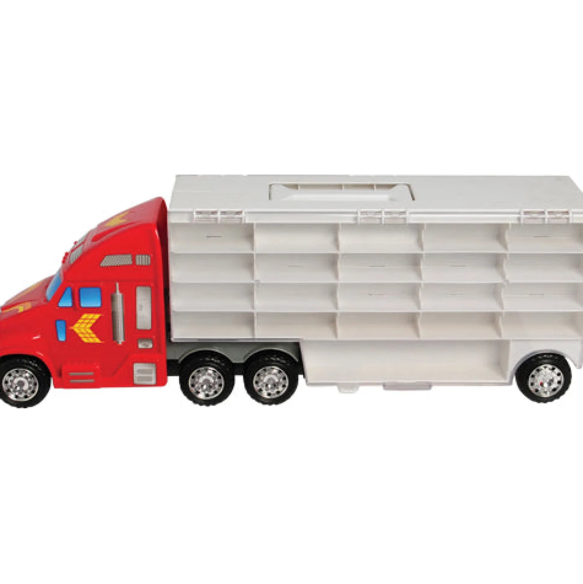 Super-Rig Carrier for 44 Die-Cast Cars | Heavy-Duty 8-Wheel Storage Case with Handle