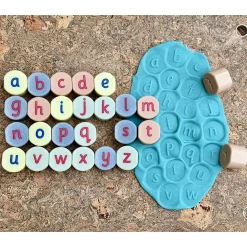 Tactile Lowercase Alphabet Stamping Stones | Durable Literacy Stampers