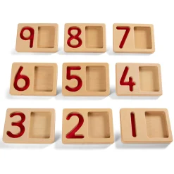 Tactile Wooden Number Trays 1–9 | Eco-Friendly Counting & Tracing Set