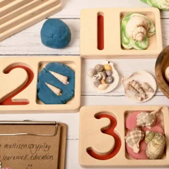 Tactile Wooden Number Trays 1–9 | Eco-Friendly Counting & Tracing Set