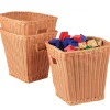 Tall Plastic Wicker Baskets - Set of 3
