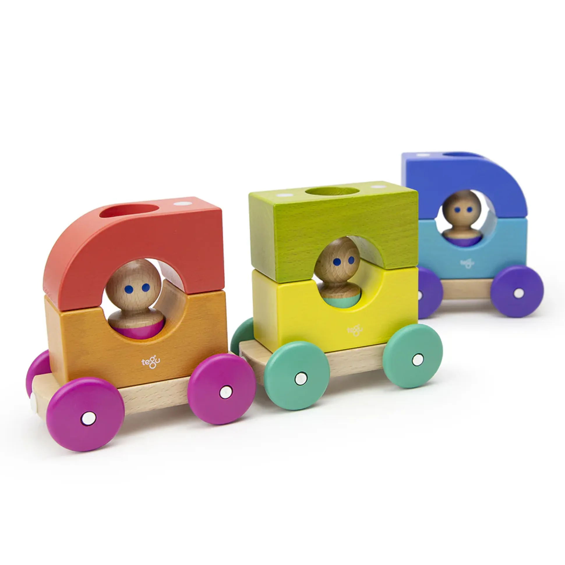 Tegu Magnetic Tram |12-Piece Set for Creative Play