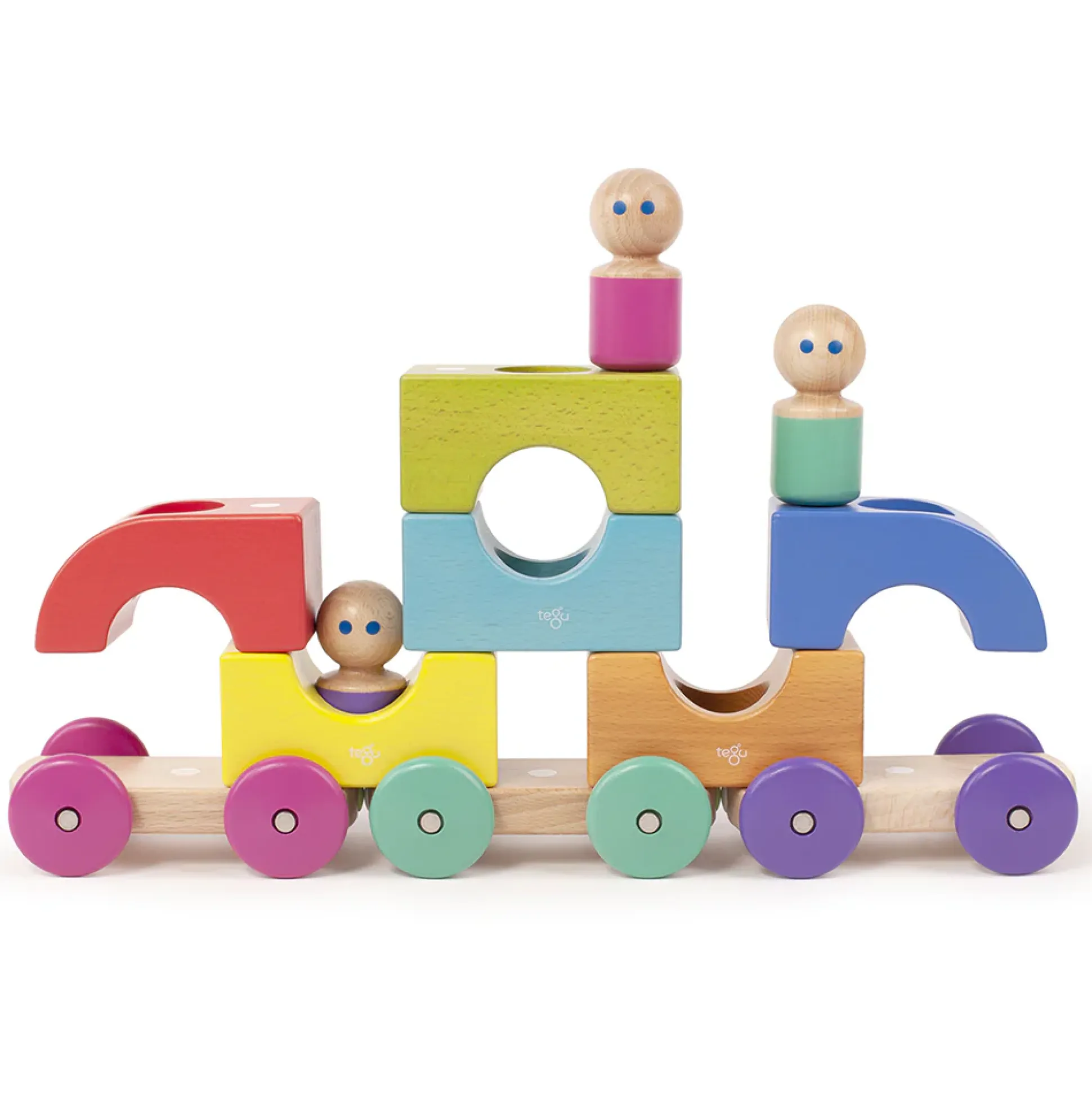 Tegu Magnetic Tram |12-Piece Set for Creative Play
