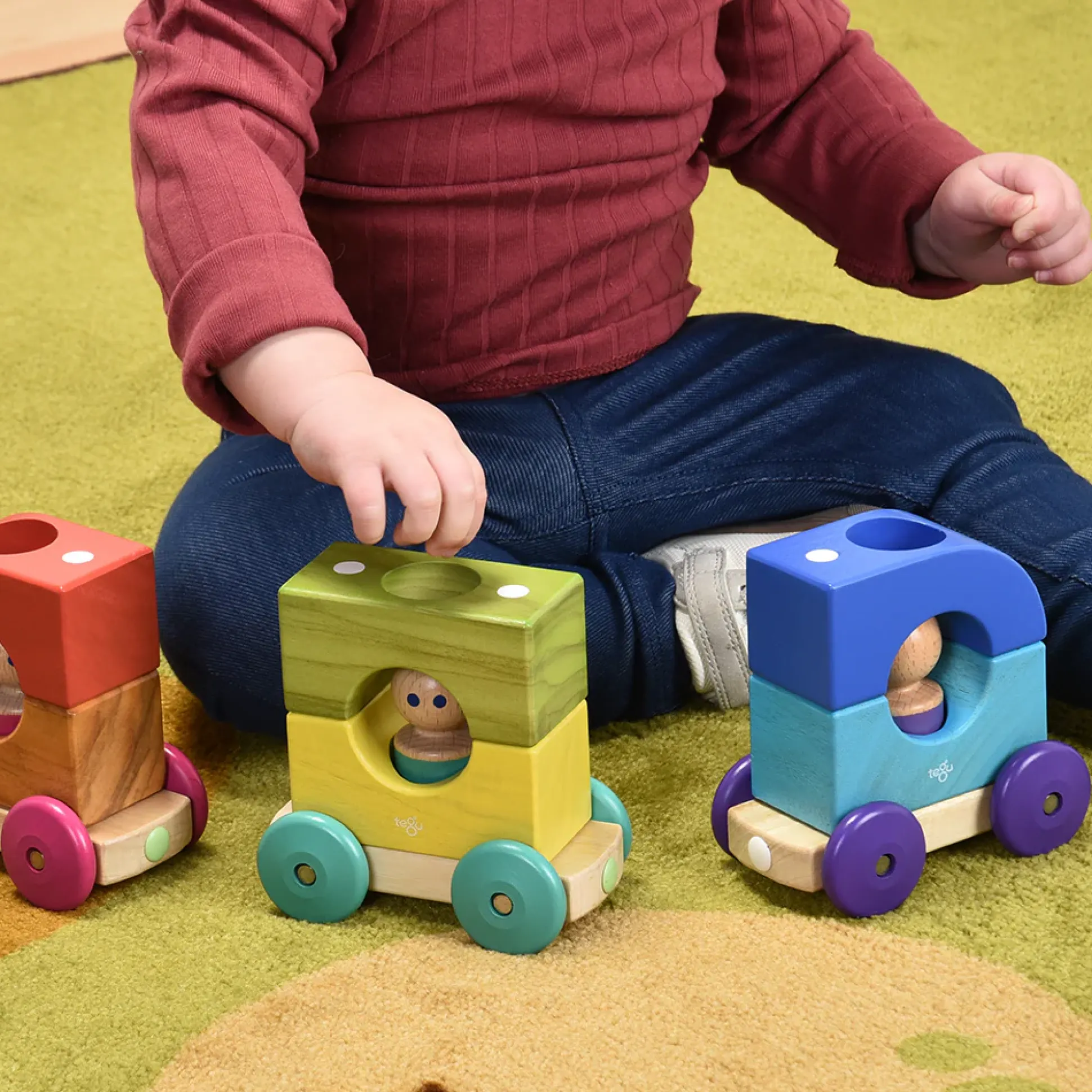 Tegu Magnetic Tram |12-Piece Set for Creative Play