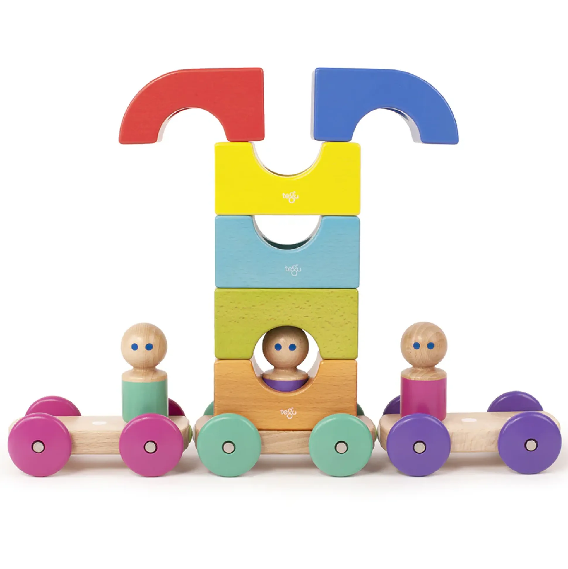Tegu Magnetic Tram |12-Piece Set for Creative Play