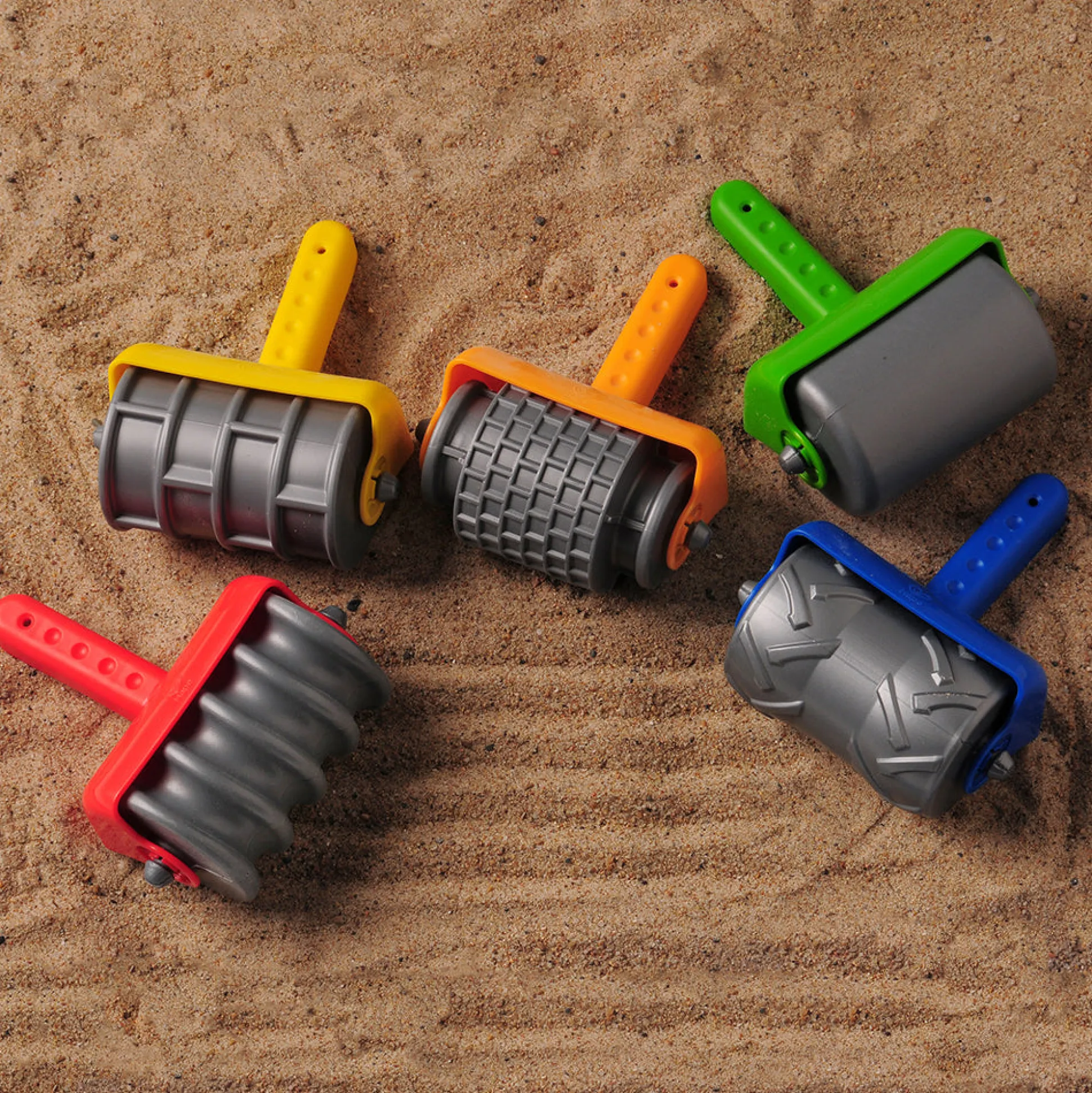 Textured Sand Rollers | Set of 5 Patterned Sensory Tools for Dough & Sand Play