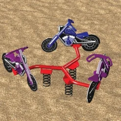 Three-Way Spring Bouncer with Motorcycles