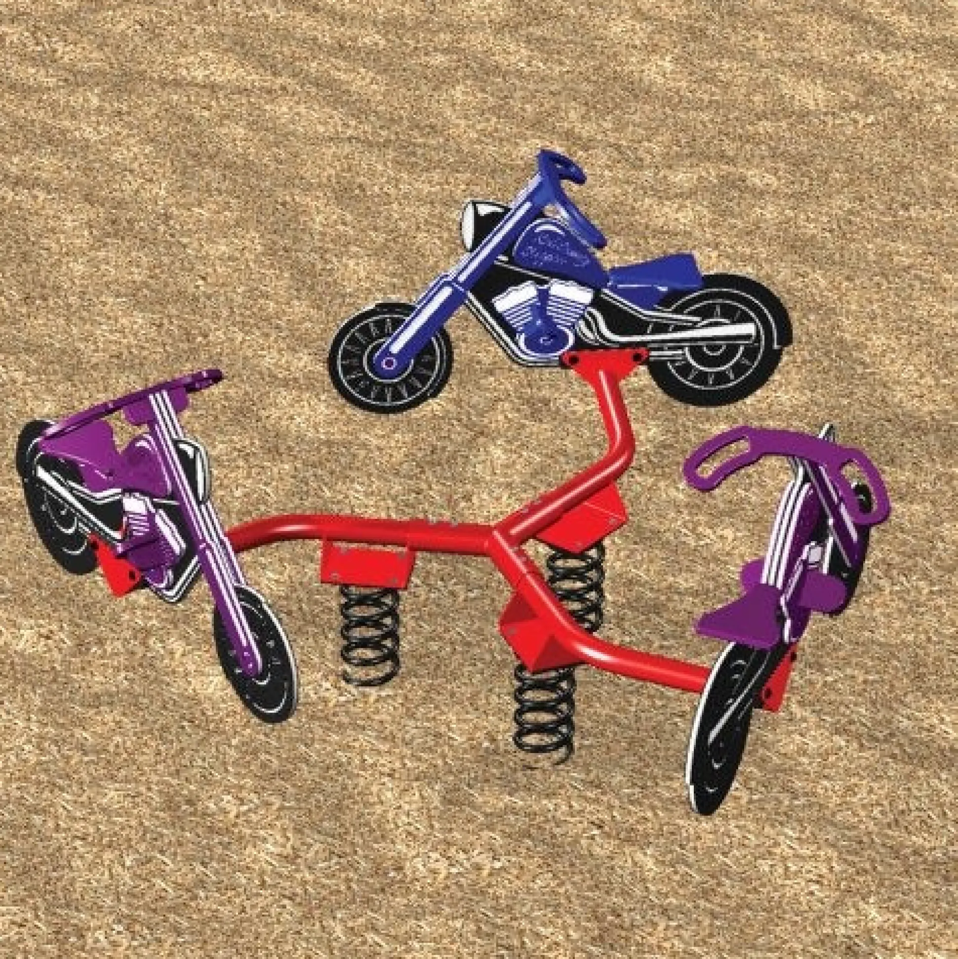 Three-Way Spring Bouncer with Motorcycles