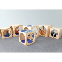 Toddler Acrylic Sky Top Play Cube | Quiet Play & Rest Cube with Shatterproof Acrylic Panel and Floor Mat