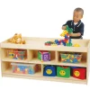 Toddler Baltic Birch Double-Sided Activity & Storage Unit with Low Play Surface
