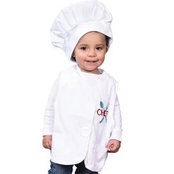 Toddler Chef Role-Play Vest & Hat | Easy Slip-On with Hook & Loop Closures