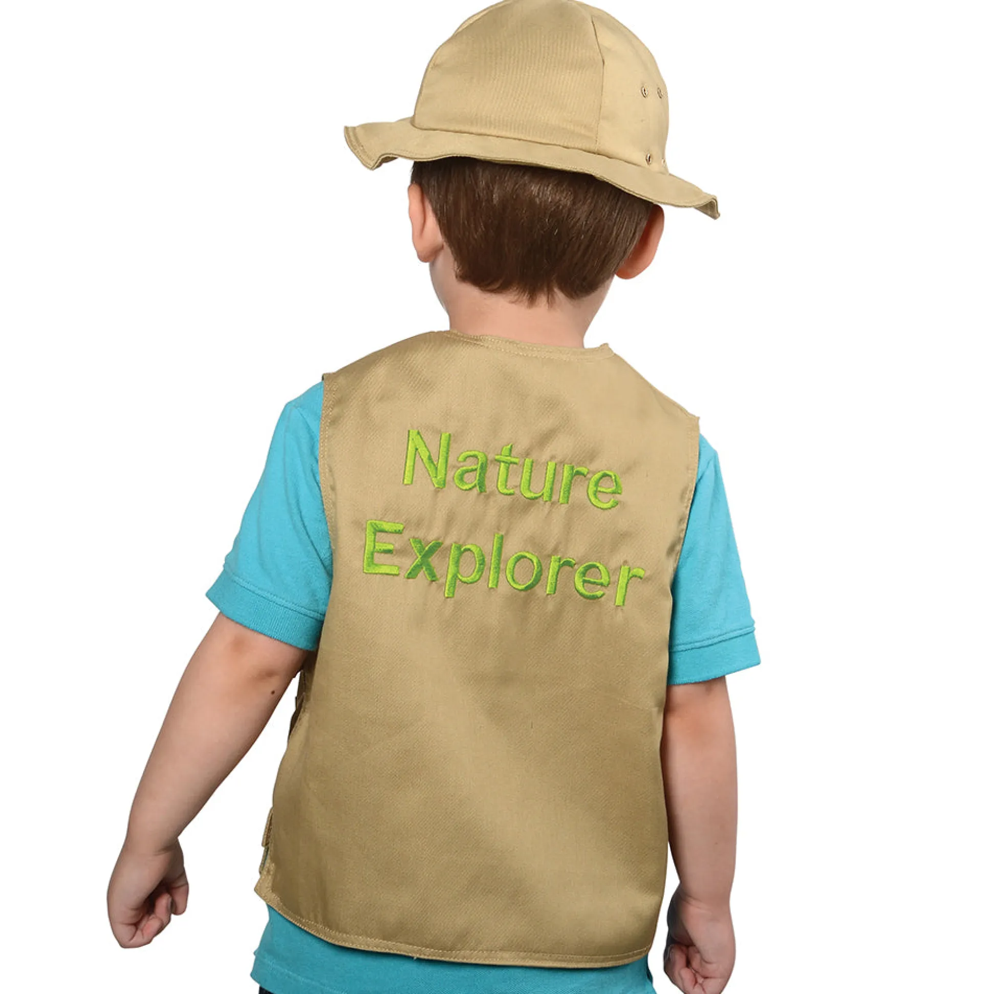 Toddler Nature Explorer Role-Play Vest & Hat | Easy Slip-On with Hook & Loop Closures