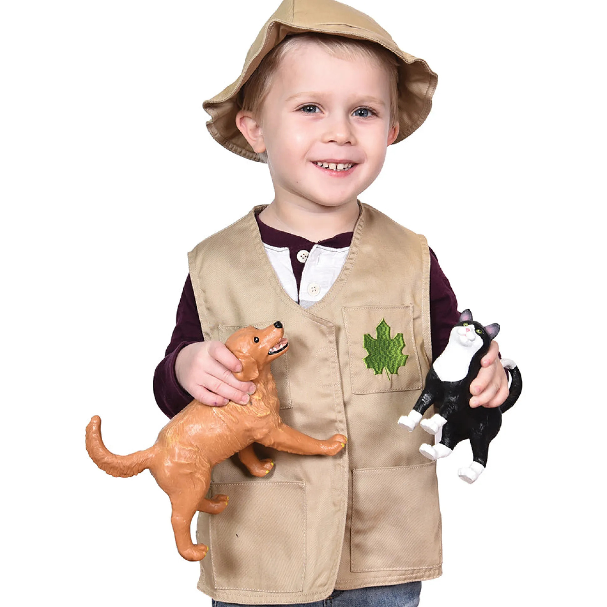 Toddler Nature Explorer Role-Play Vest & Hat | Easy Slip-On with Hook & Loop Closures