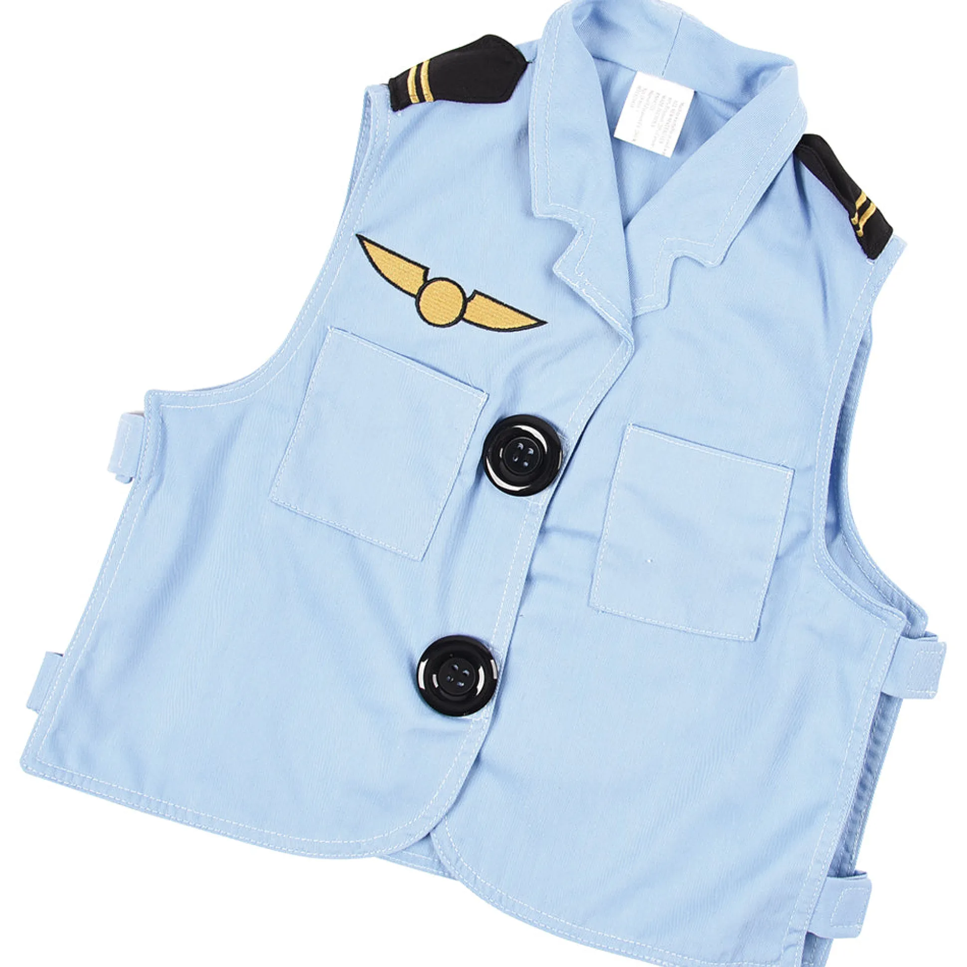 Toddler Pilot Role-Play Vest & Hat | Easy Slip-On with Hook & Loop Closures