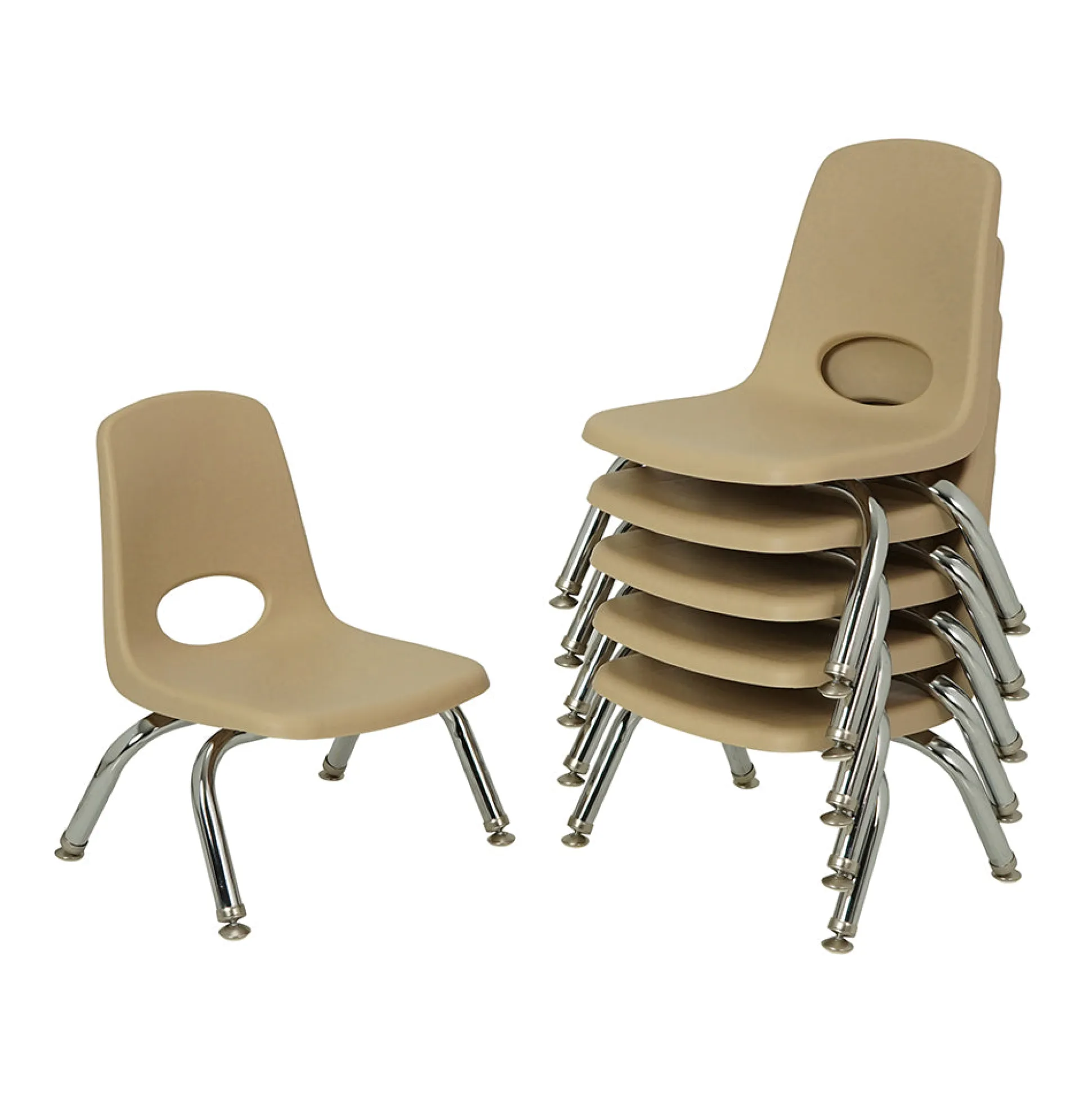 Toddler 8" Sand Stack Chairs 2-Piece Set | Easy-Clean, No-Snag Classroom Seating