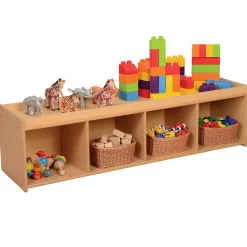 Toddler-Sized Open Storage Unit with Lip Edge | 60” Baltic Birch Shelf and Work Surface
