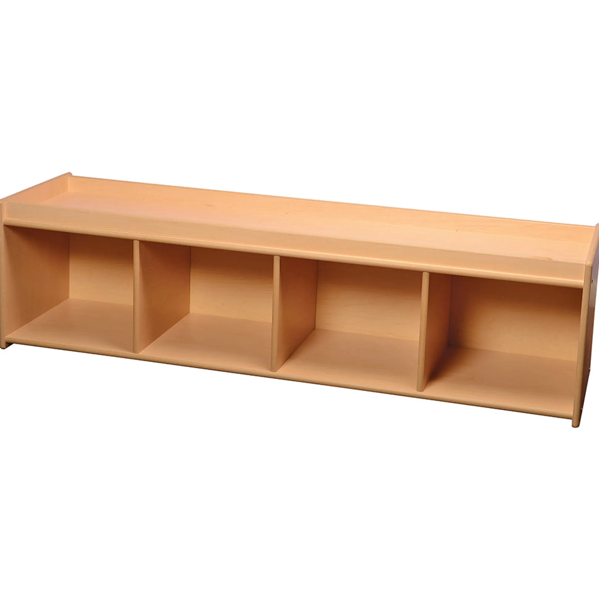 Toddler-Sized Open Storage Unit with Lip Edge | 60” Baltic Birch Shelf and Work Surface