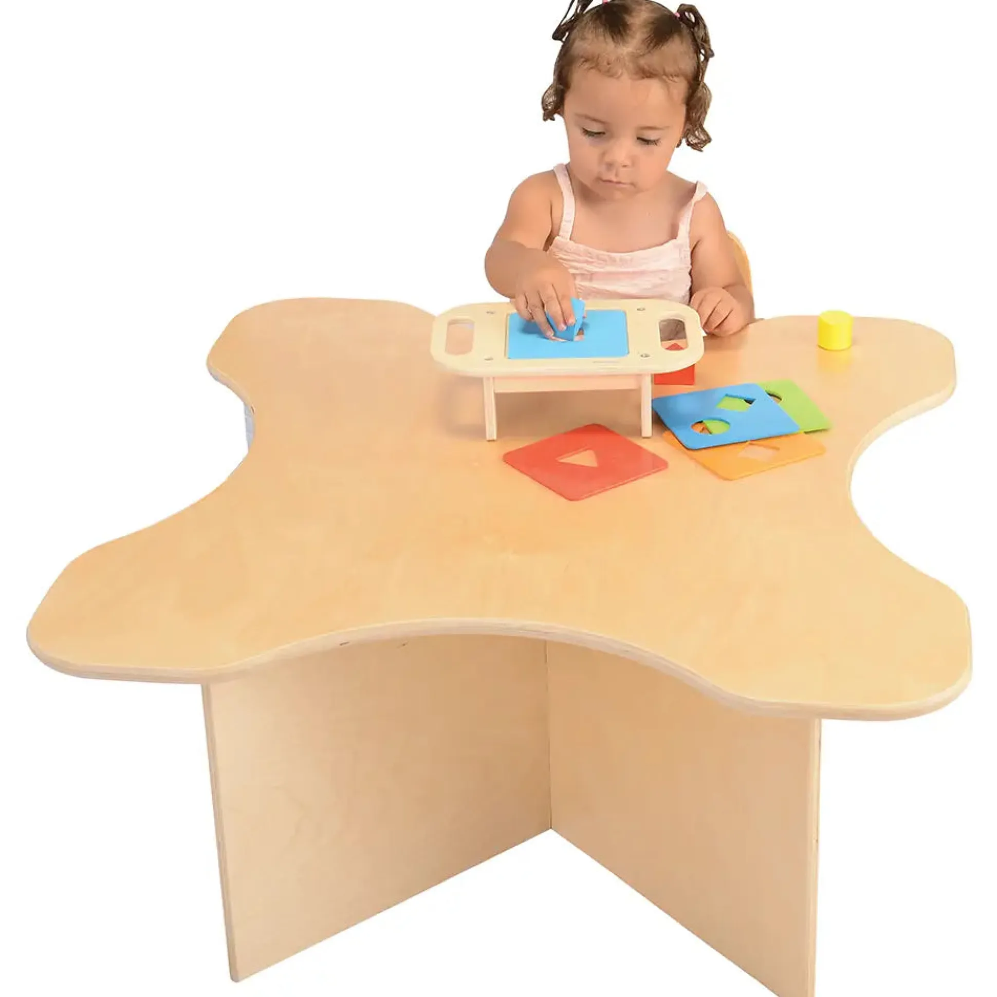 Toddler Transition Table with Durable Tuff-Gloss UV Finish | 15" H Wood Classroom Activity Table