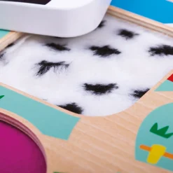 Touch and Feel Puzzle Set | Wooden Sensory Farm & Safari Animal Puzzles with Textured Pieces